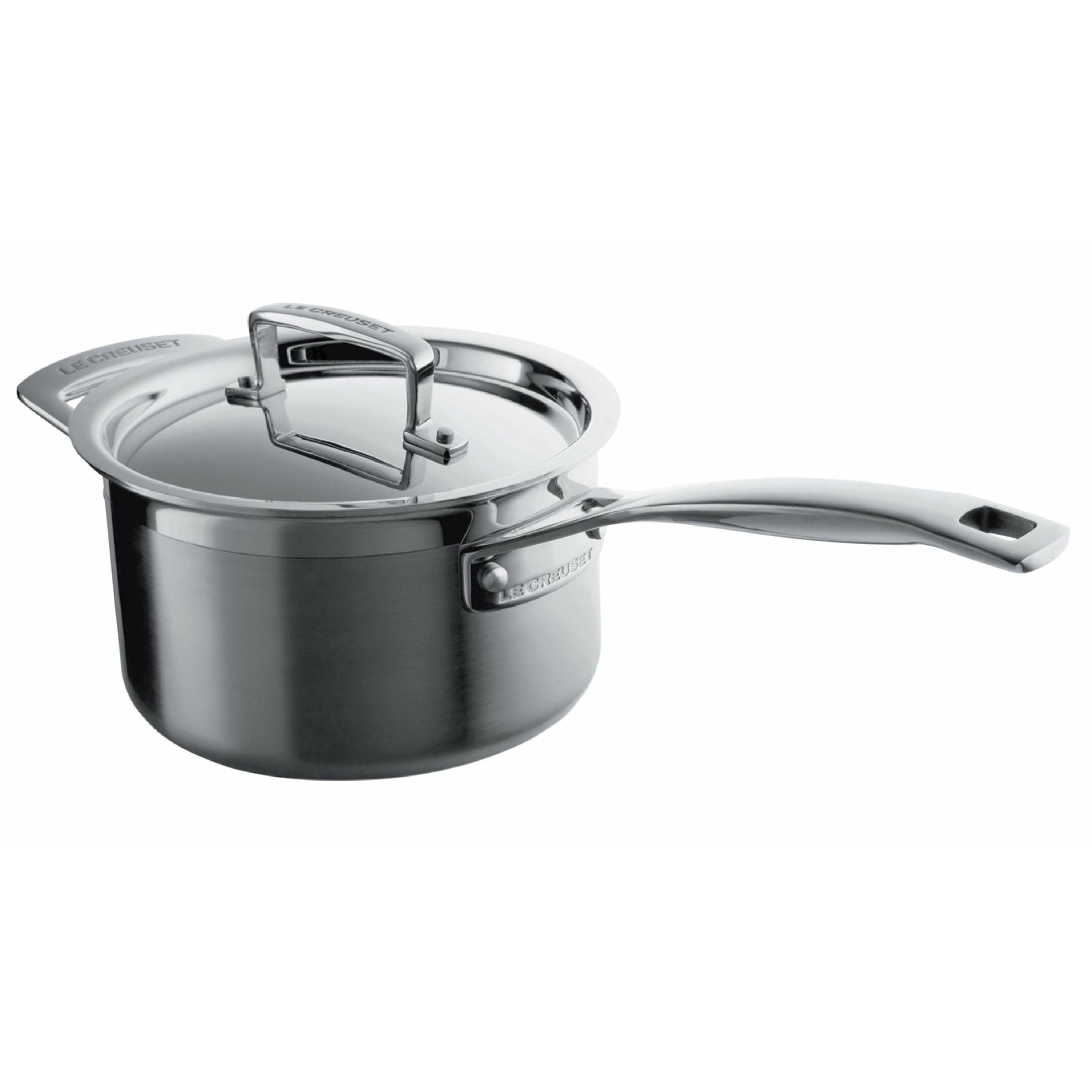 LE Creuset 3 -warstwowy rondel ze stali nierdzewnej z pokrywką 1,9 l, 16 cm