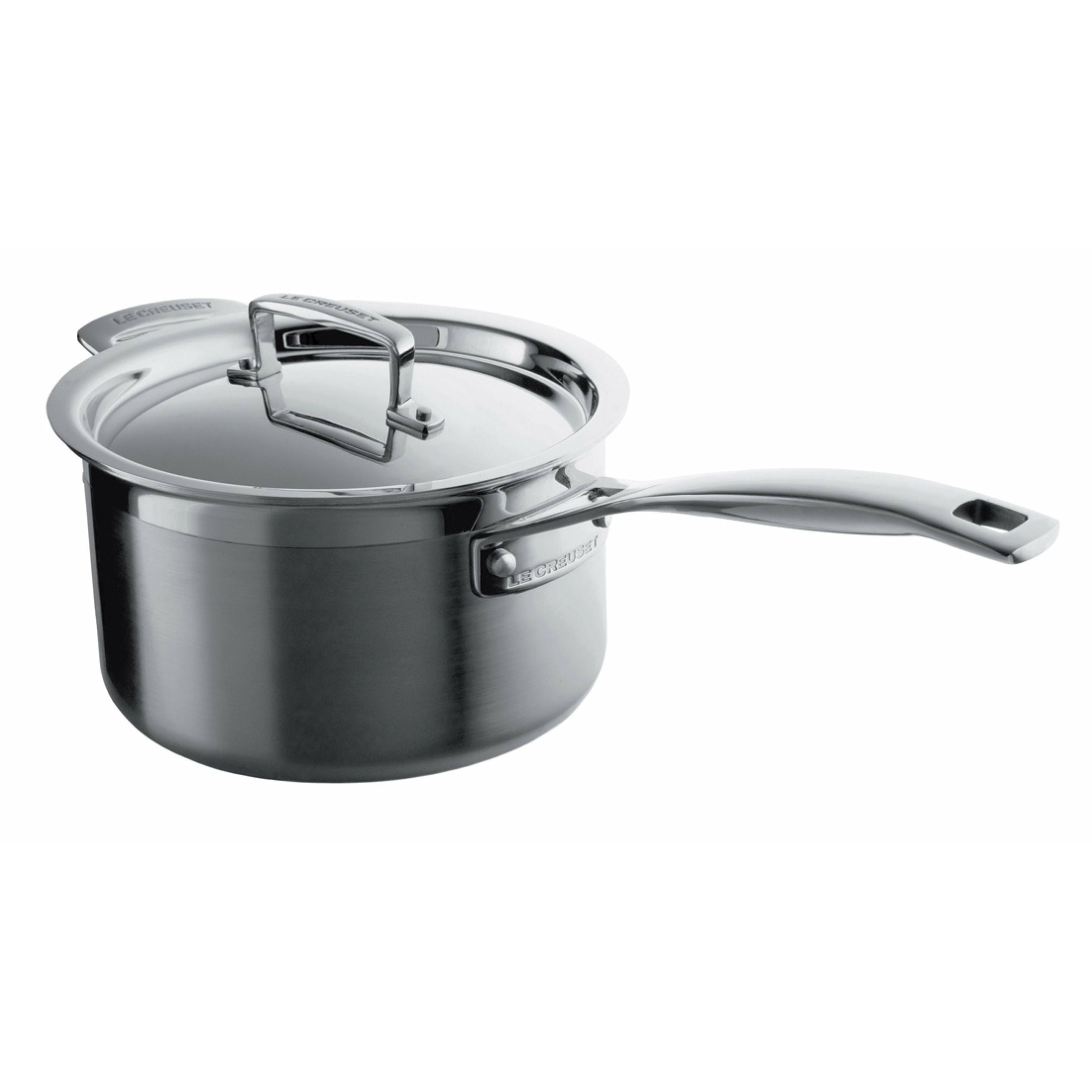 Le Creuset 3 Ply Stainless Steel Saucepan With Lid 3.8 L, 20 Cm