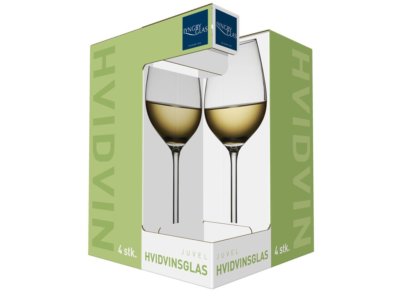 Lyngby Glas Juvel White Wine Klas 38 CL, 4 szt.
