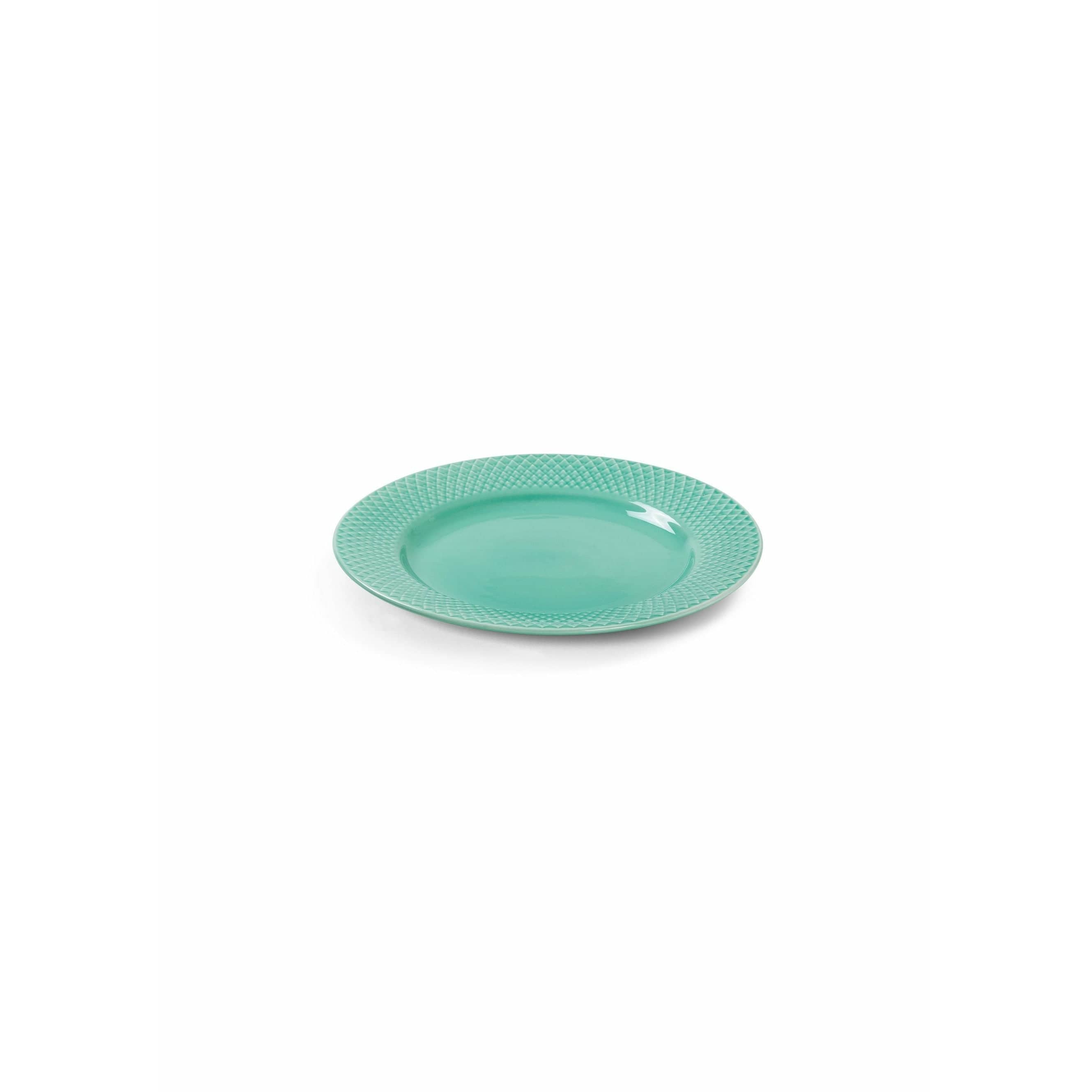 Lyngby Porcelæn Rhombe Kolor płaska płyta Ø21 cm, Aqua