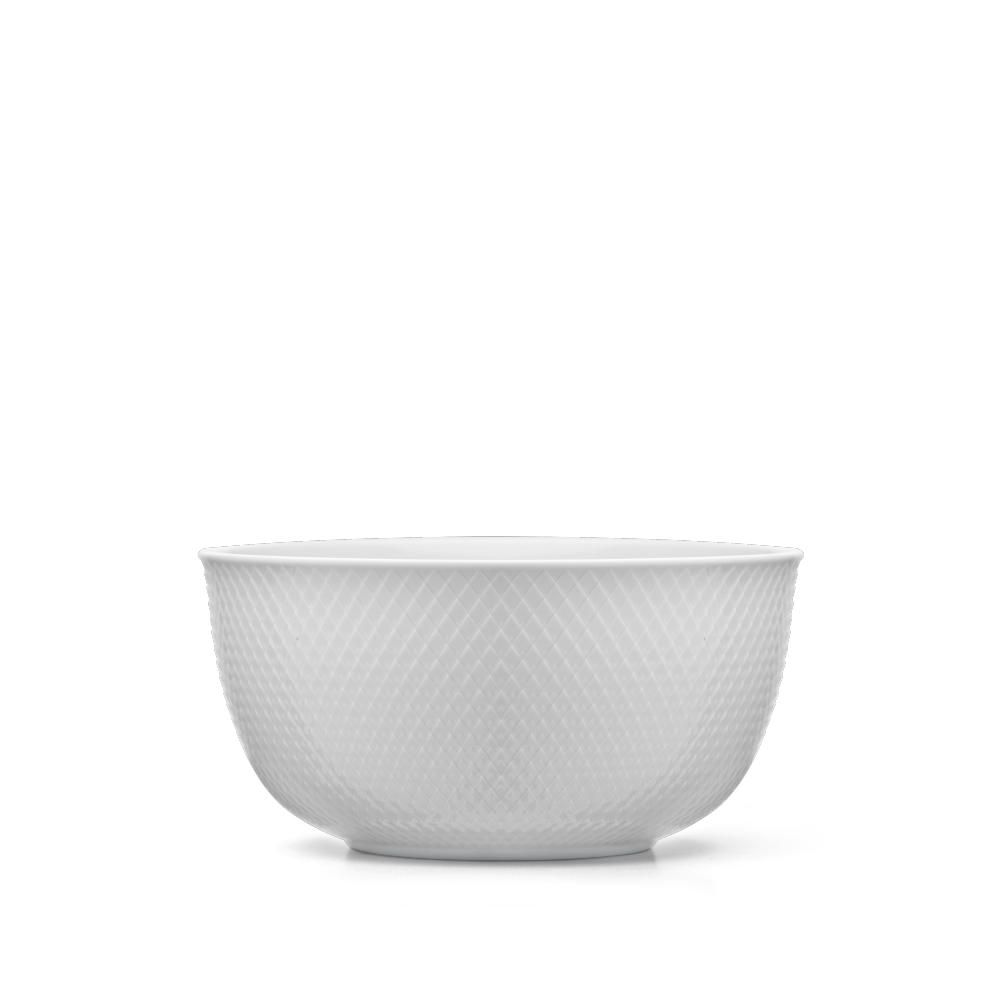 Lyngby Rhombe Serving Bowl White, 22 Cm