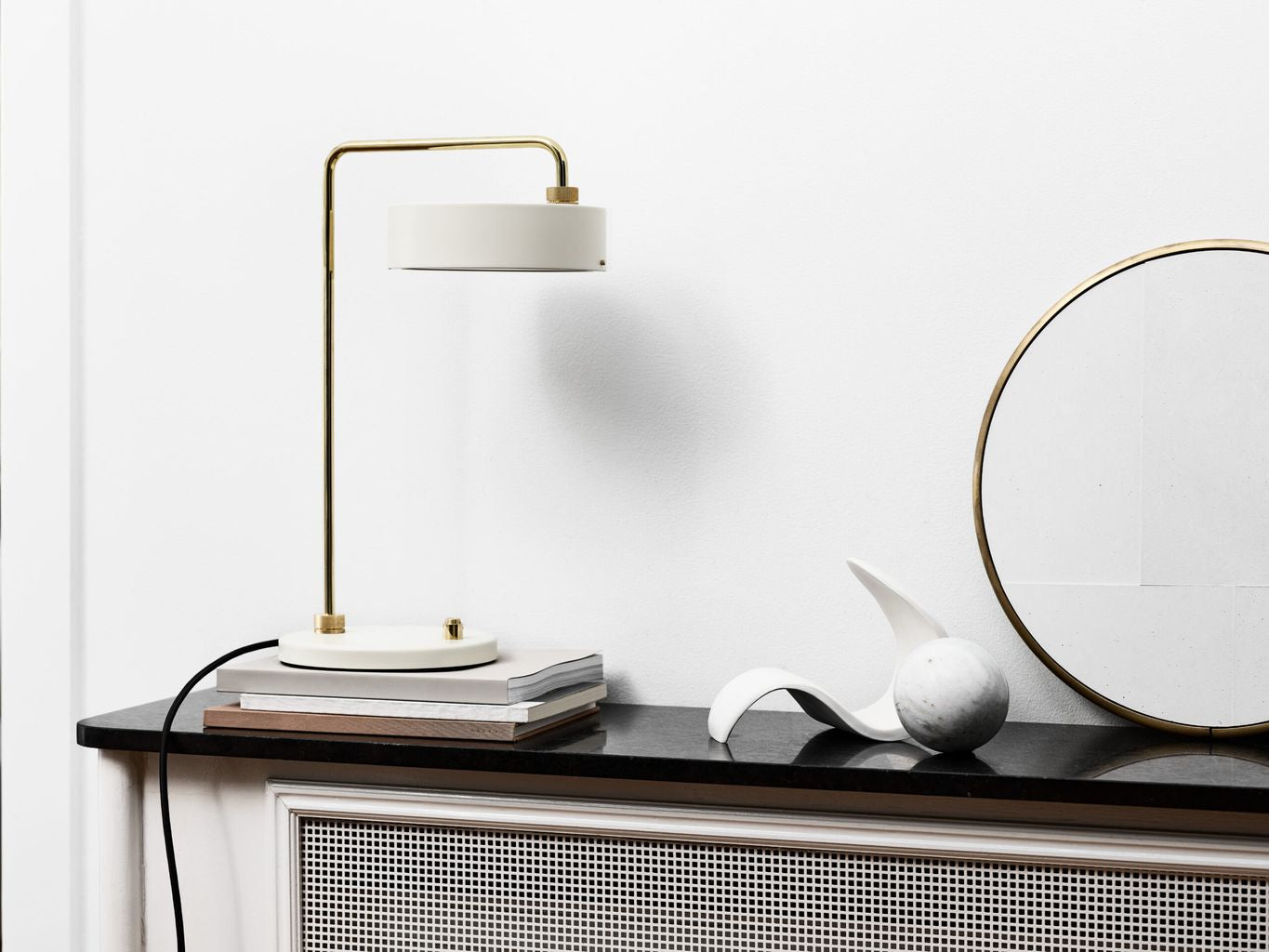 Made By Hand Petite Machine Table Lamp H: 52, Brass Polished