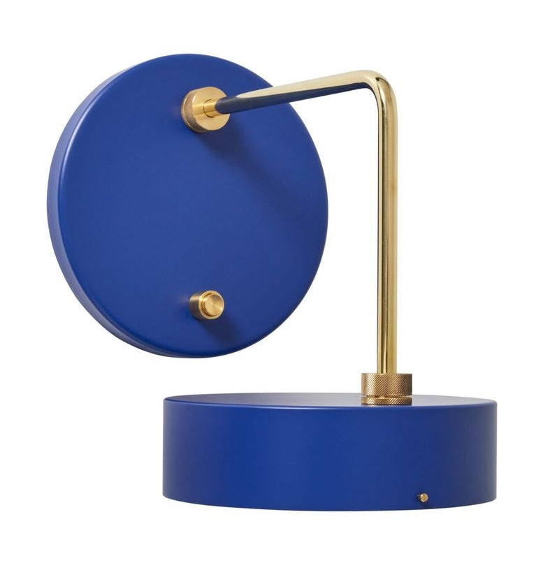 Wykonana ręcznie drobna maszyna lampa ścienna H: 29, królewski niebieski