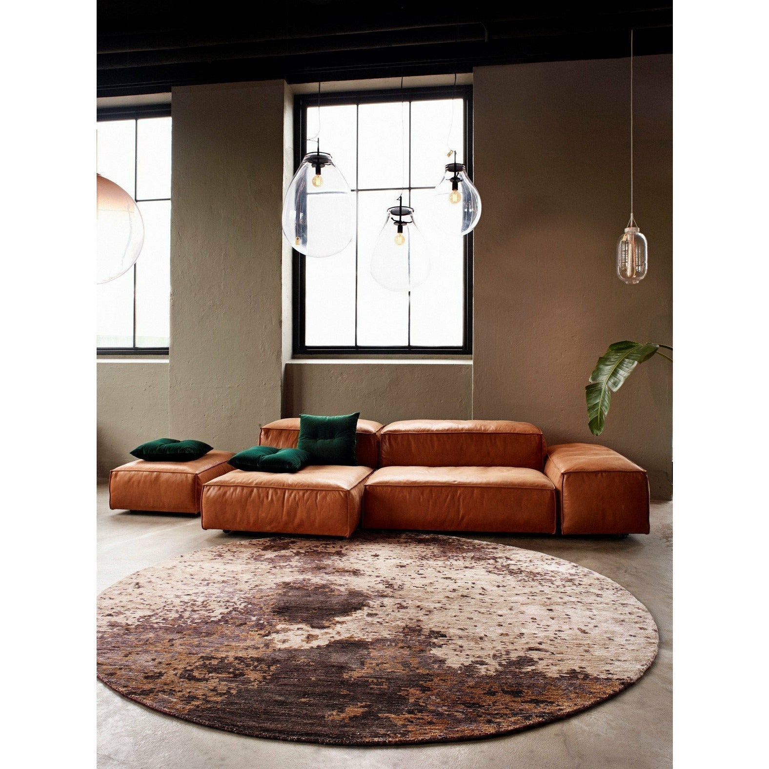 Massimo Moon Bamboo Rug Copper, ø 240 Cm