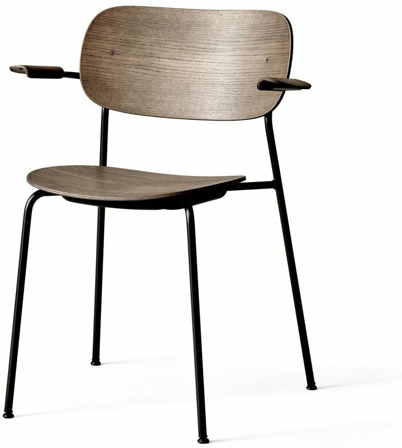 Audo Copenhagen Krzesło pokarmowe z podłokietnikiem ciemnym dębem, czarny