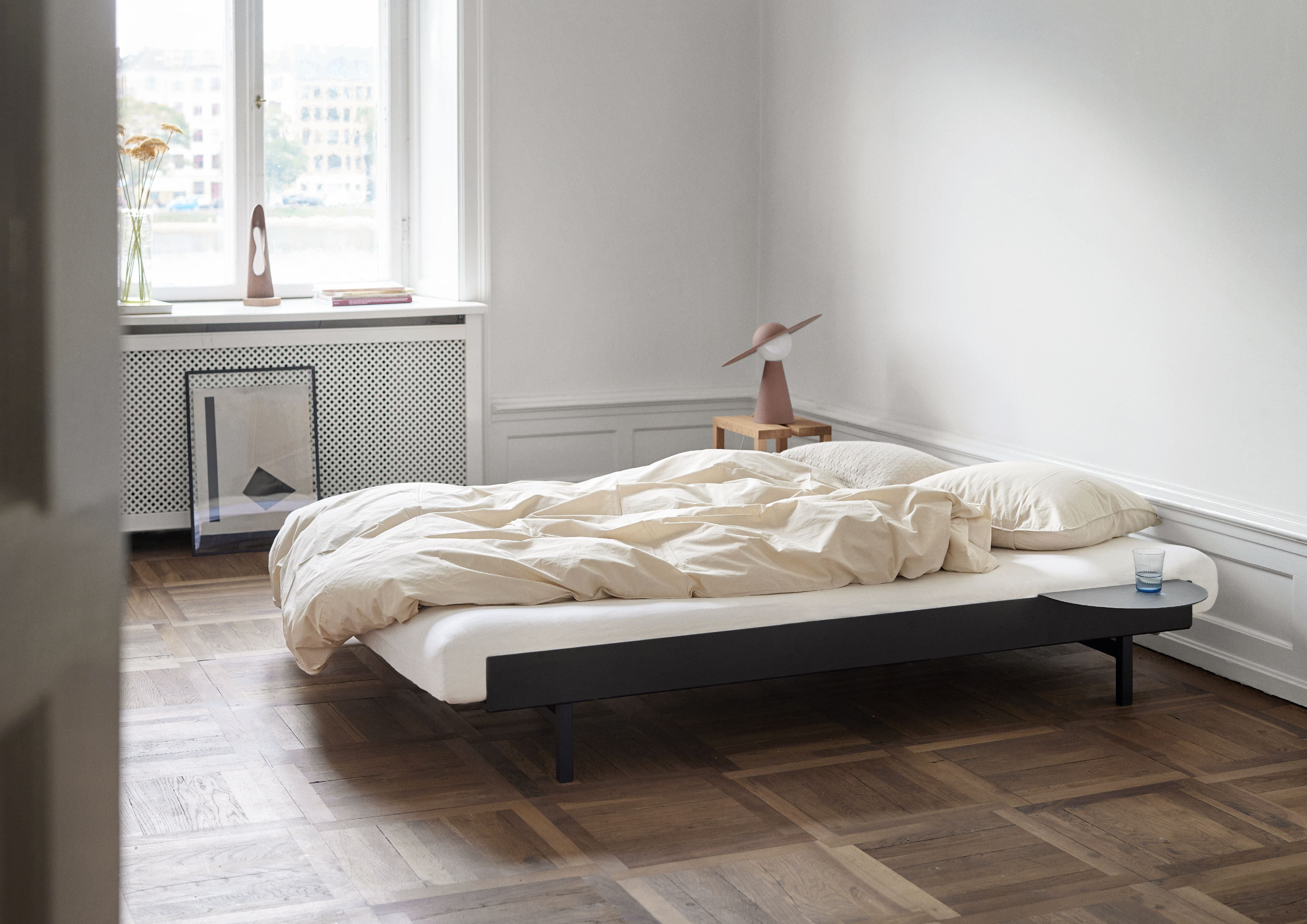 Łóżko Moebe z 1 łóżkiem stolikiem 90 180 cm, czarny