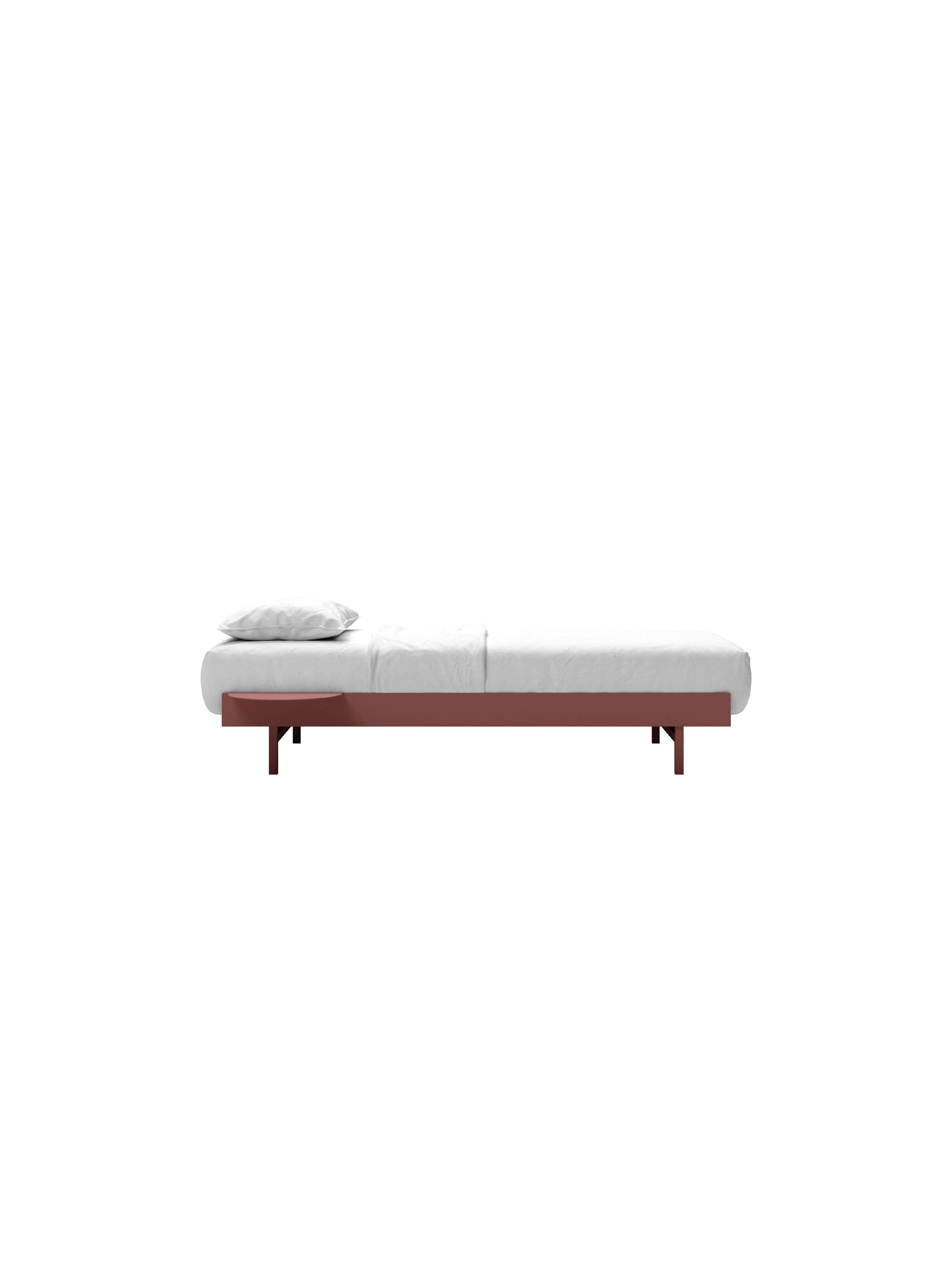 Łóżko Moebe z 1 łóżkiem stolikiem 90 cm, zakurzona róża