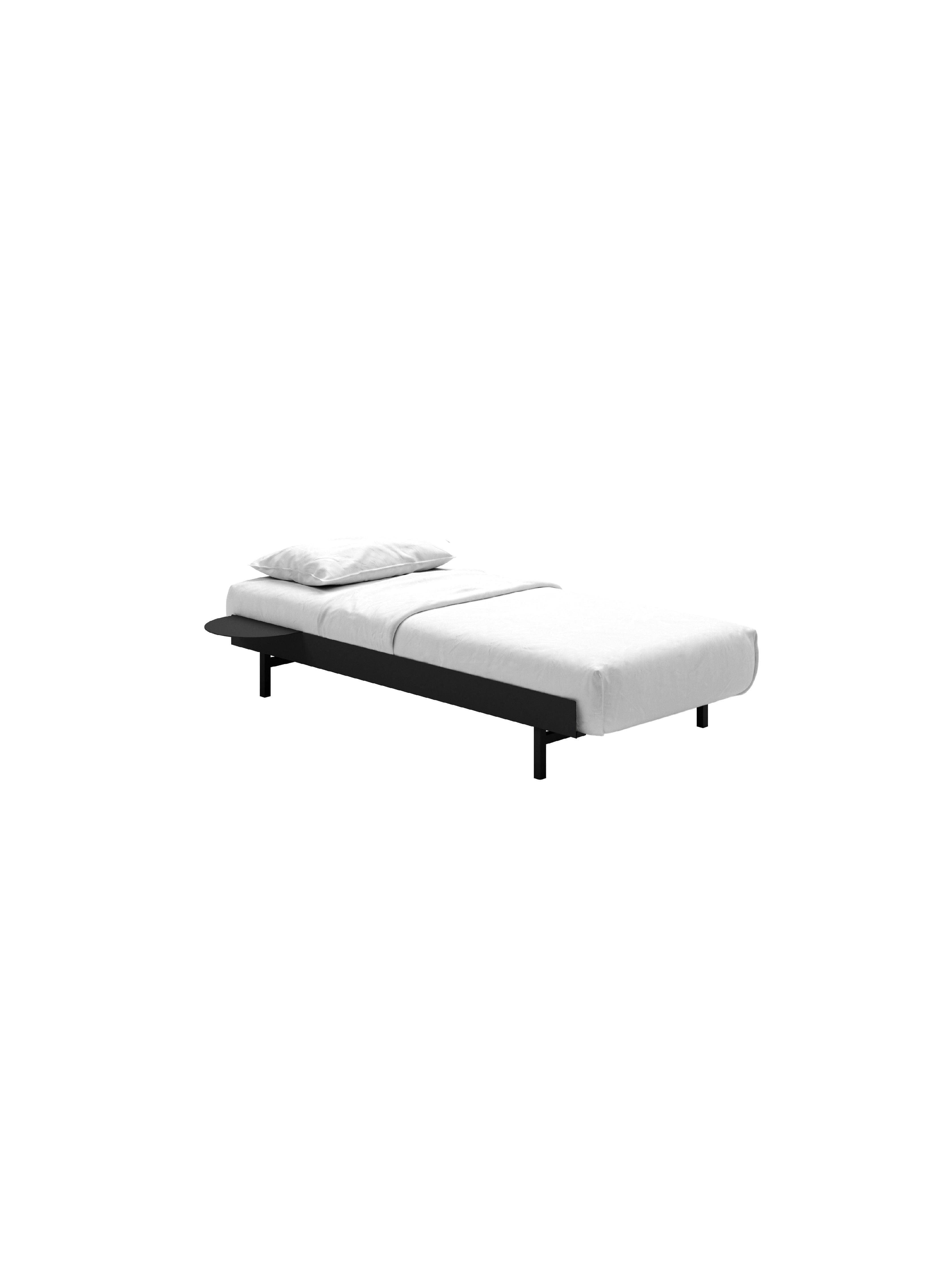 Łóżko Moebe z 1 nocnym stołem 90 cm, czarny