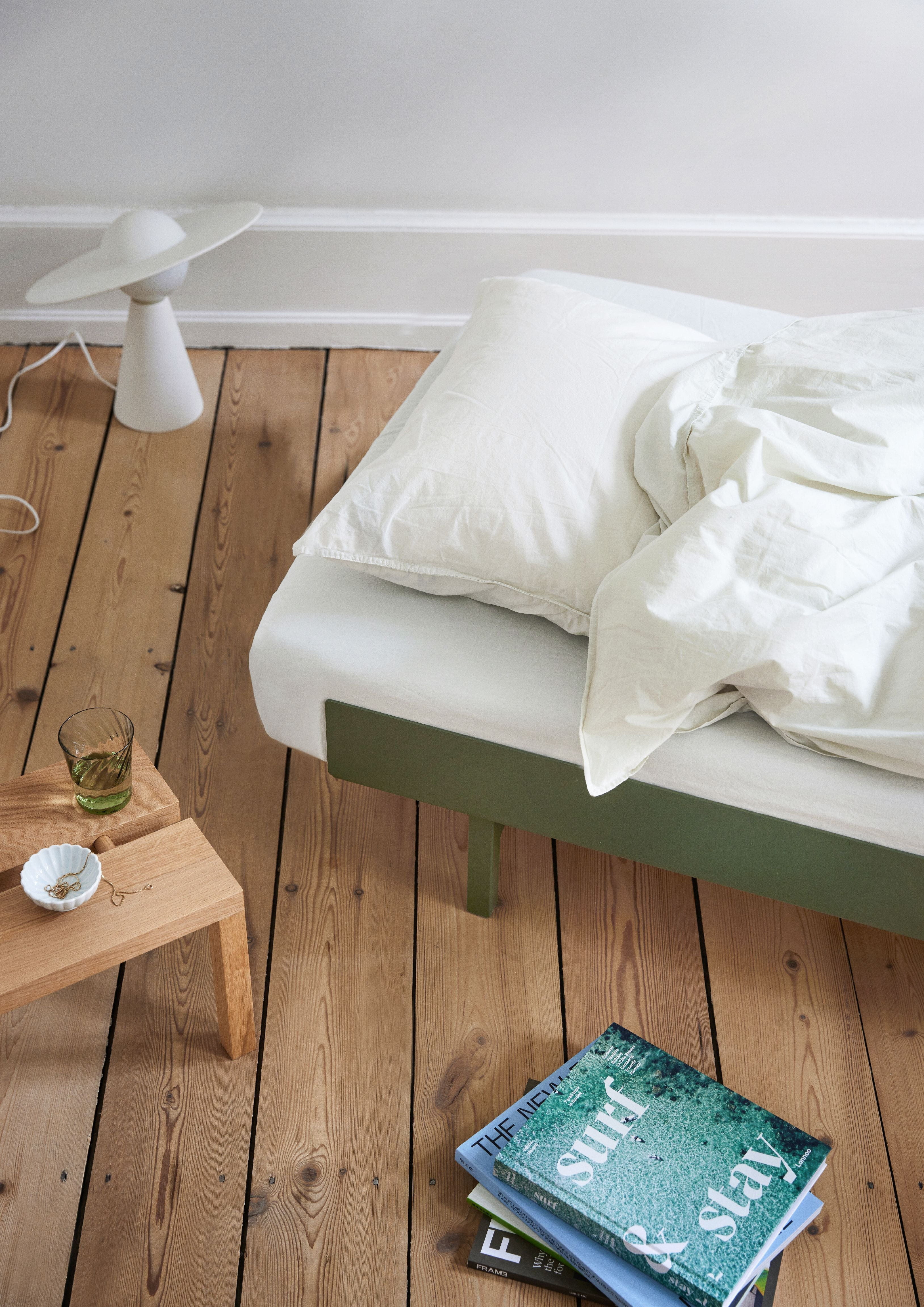 Łóżko Moebe z listewkami 90 cm, sosna zielona