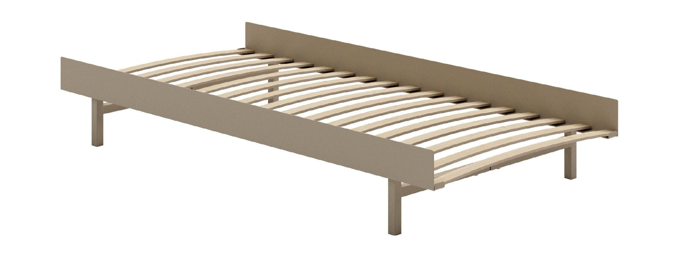 Łóżko Moebe z listewkami 90 cm, piasek