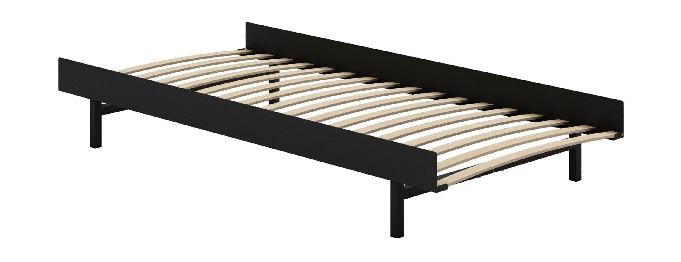 Łóżko Moebe z listewkami 90 cm, czarne