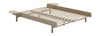 Łóżko Moebe z listew i 2 stołami nocnymi 140 cm, piasek