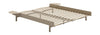 Łóżko Moebe z listewami i 2 stołami nocnymi 160 cm, piasek