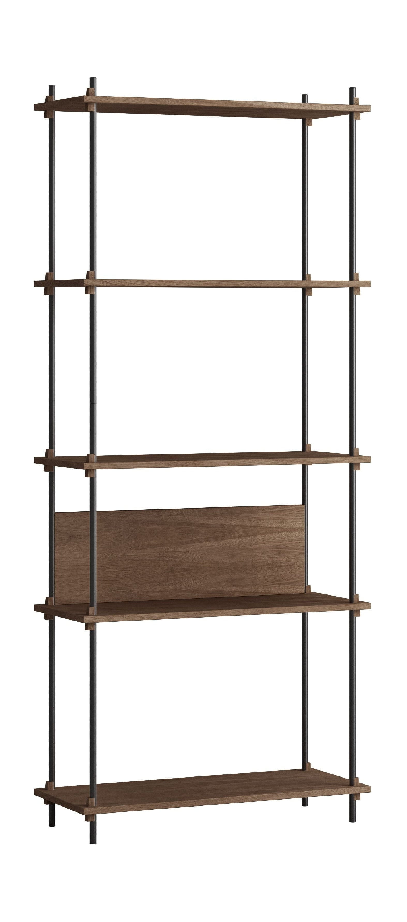 Moebe Shelving System S.200.1.A, Smoked Oak/Black