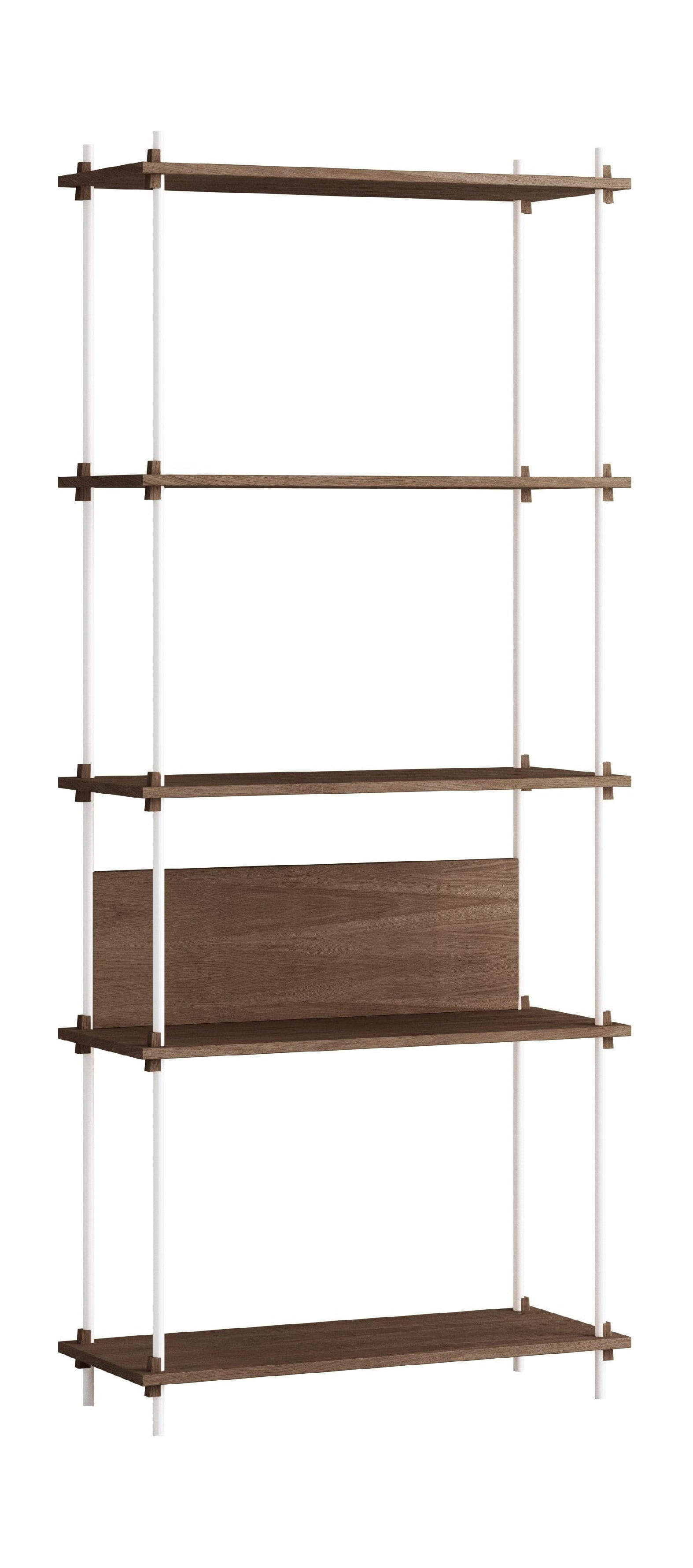 Moebe Shelving System S.200.1.A, Smoked Oak/White