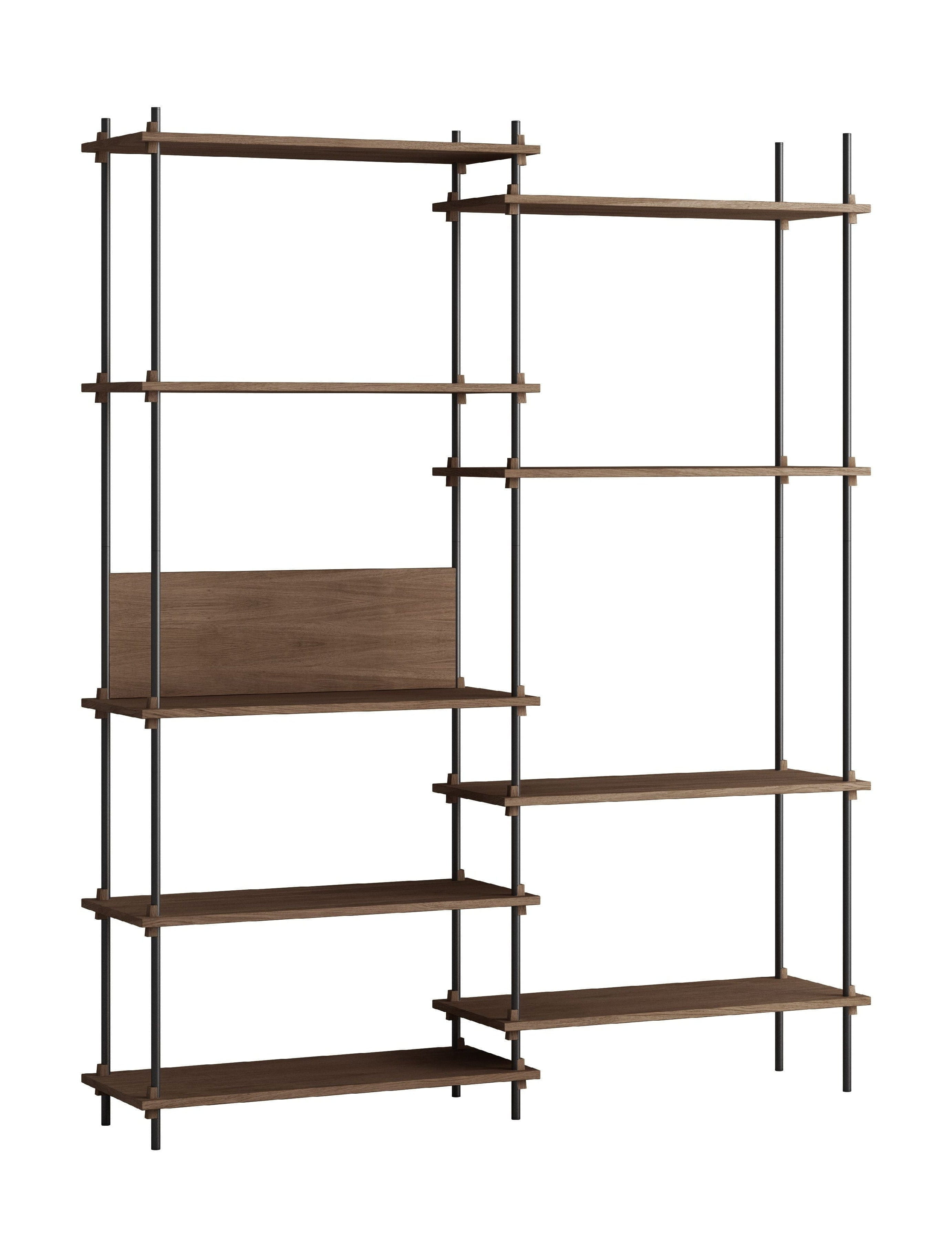 Moebe Shelving System S.200.2.A, Smoked Oak/Black