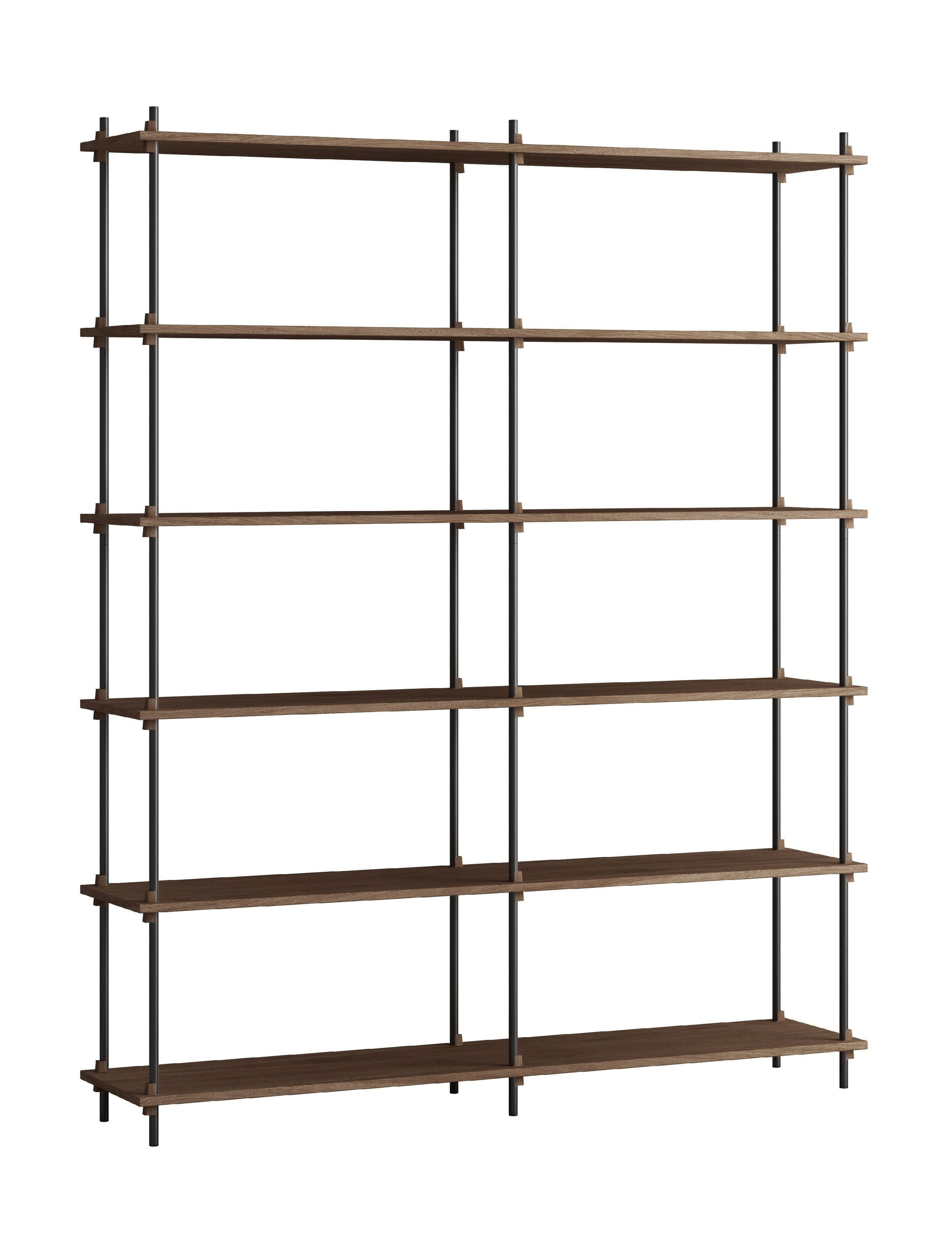 Moebe Shelving System S.200.2.B, Smoked Oak/Black