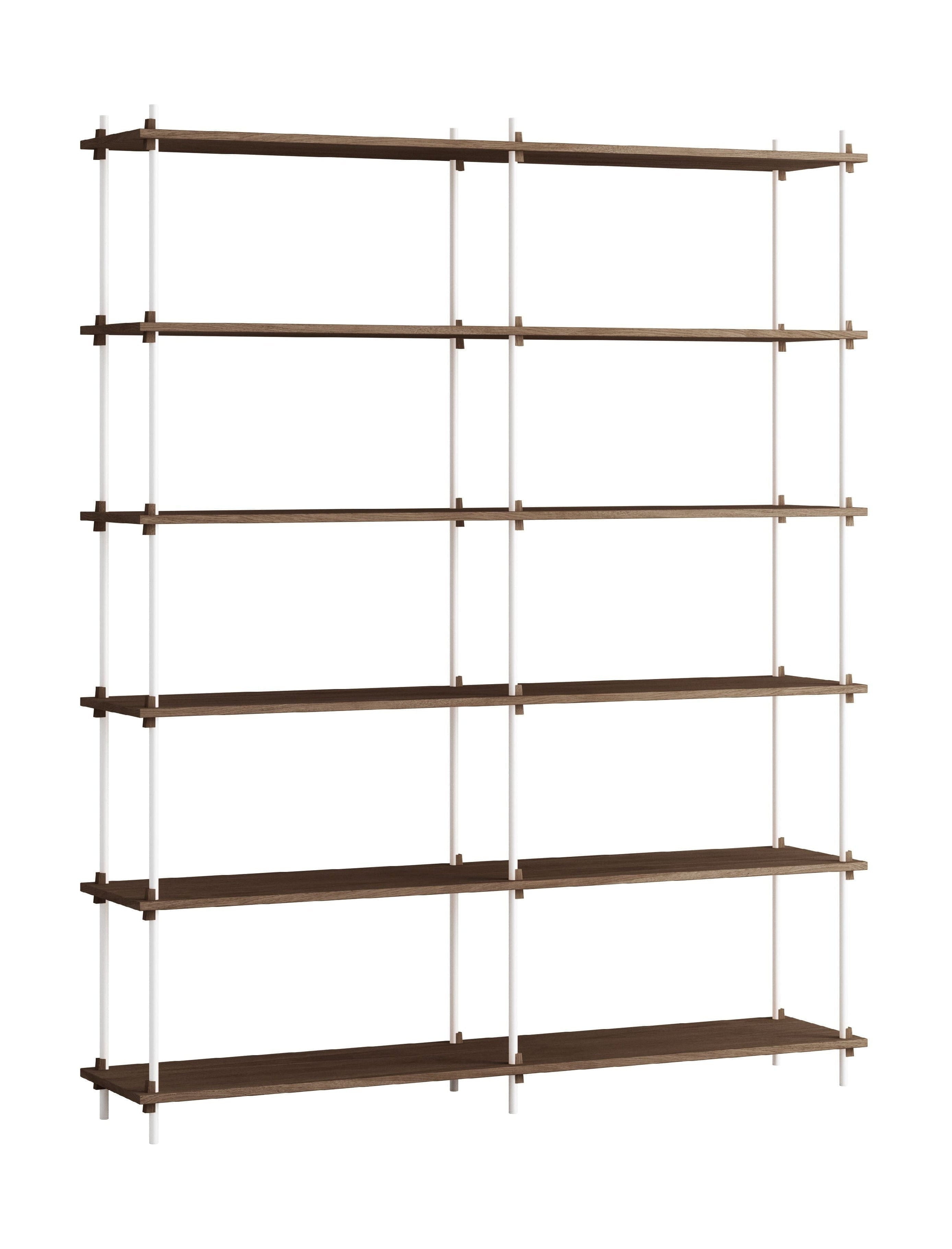 Moebe Shelving System S.200.2.B, Smoked Oak/White