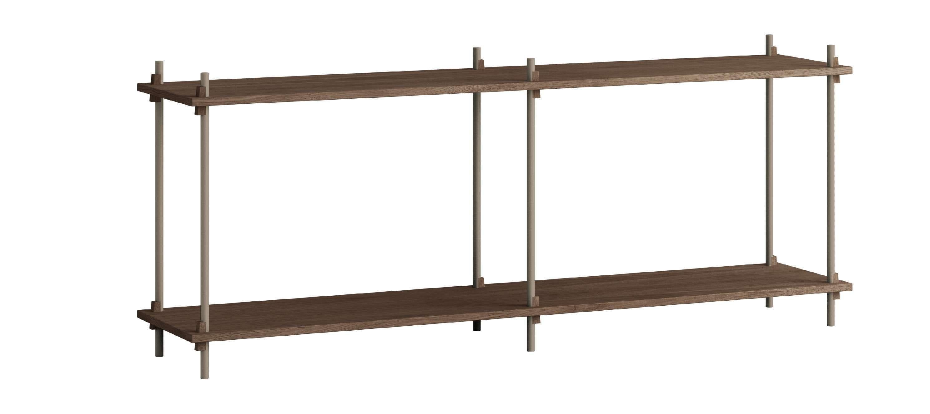 Moebe Shelving System S.65.2.B, Smoked Oak/Warm Grey