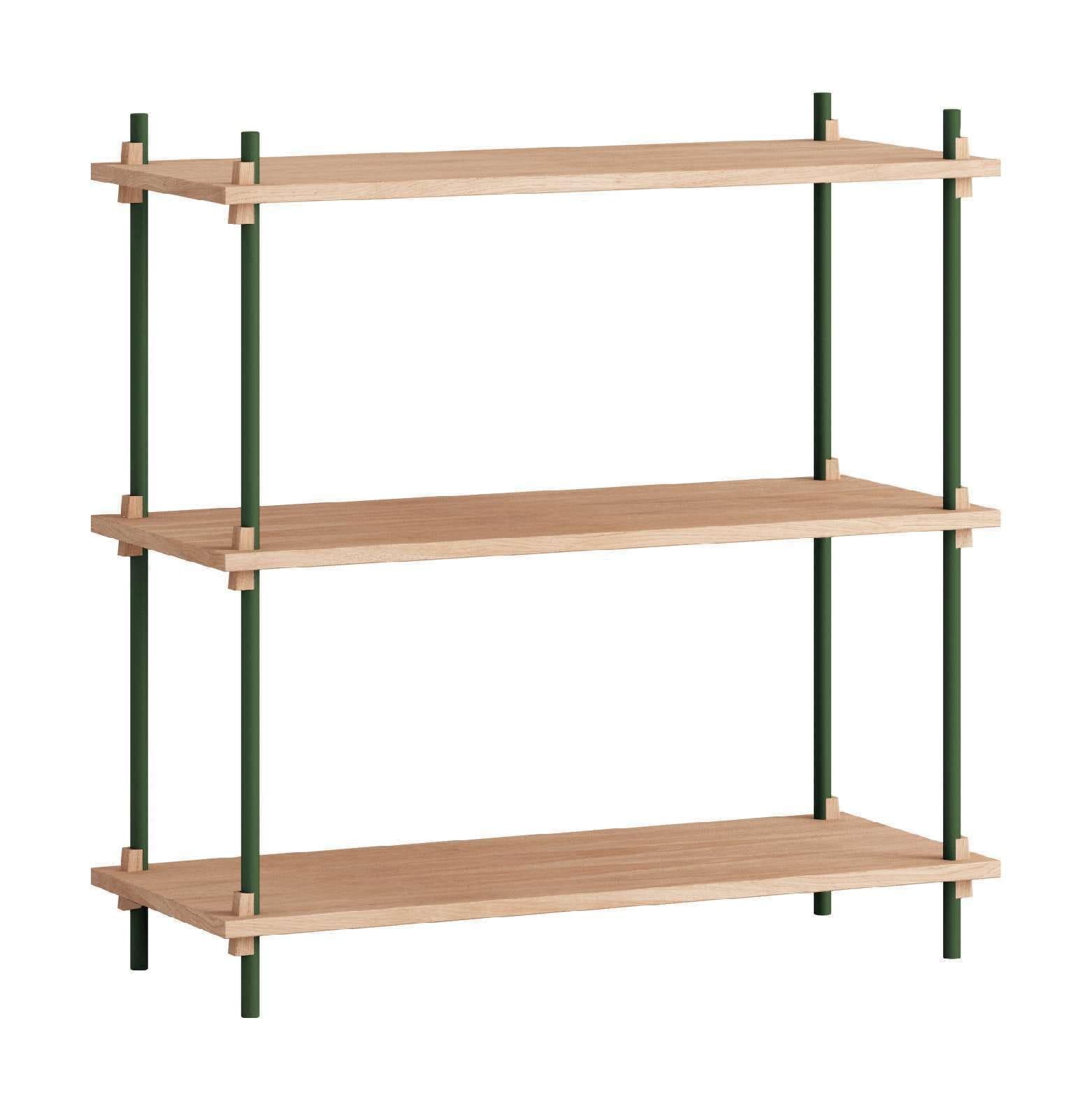 Moebe Shelving System S.85.1.A, Oak/Pine Green