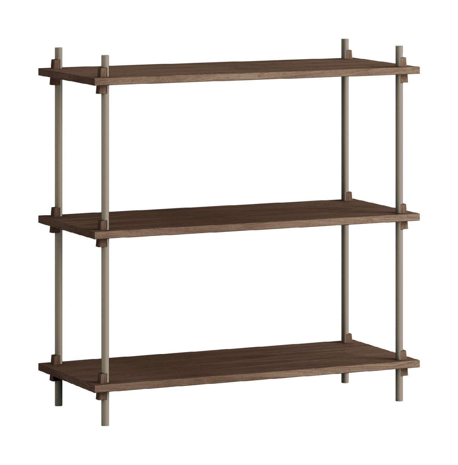 Moebe Shelving System S.85.1.A, Smoked Oak/Warm Grey