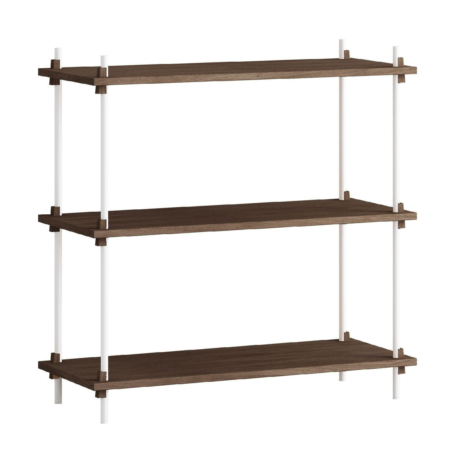 Moebe Shelving System S.85.1.A, Smoked Oak/White