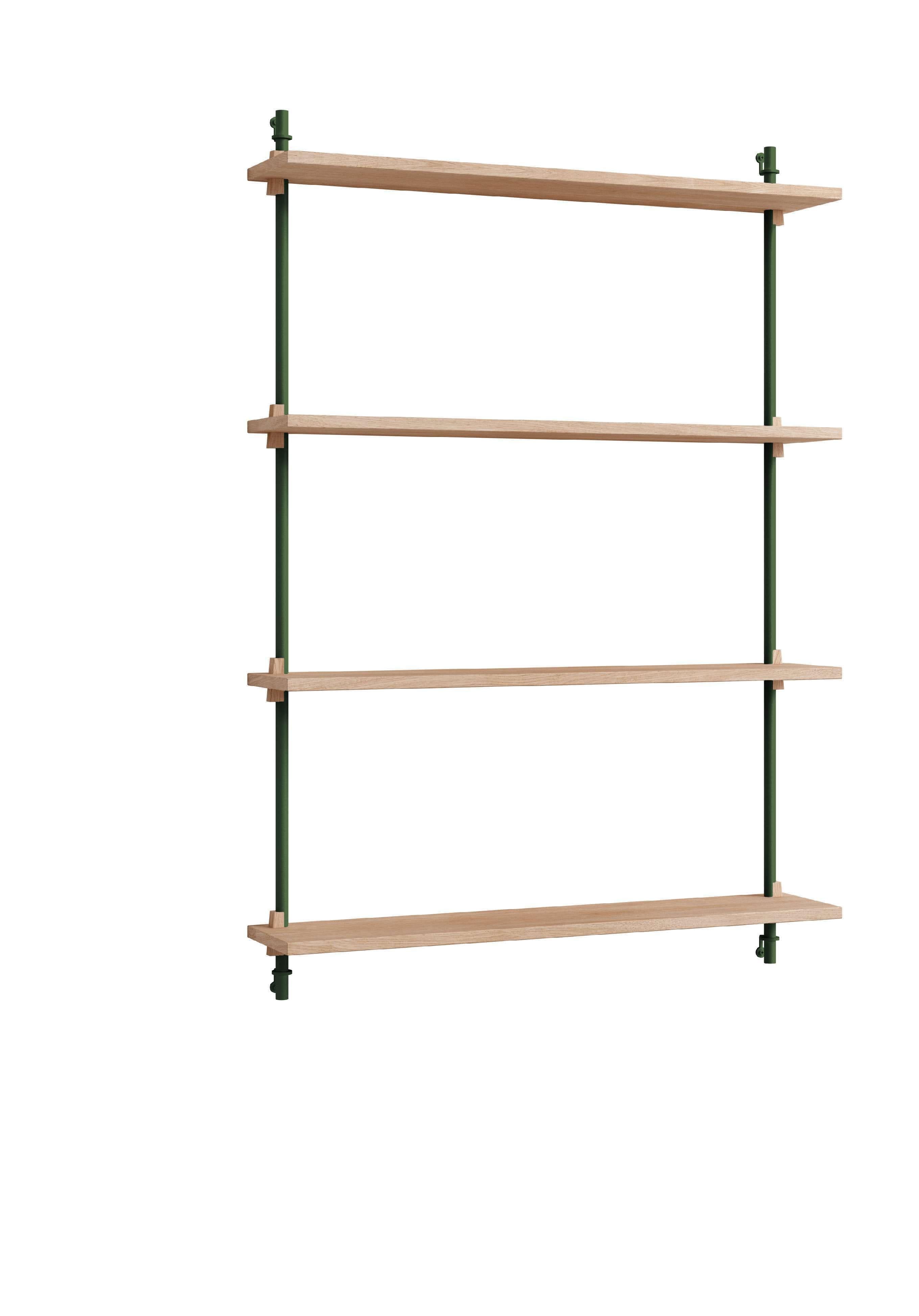 Moebe Wall Shelving Ws.115.1, Oak/Pine Green