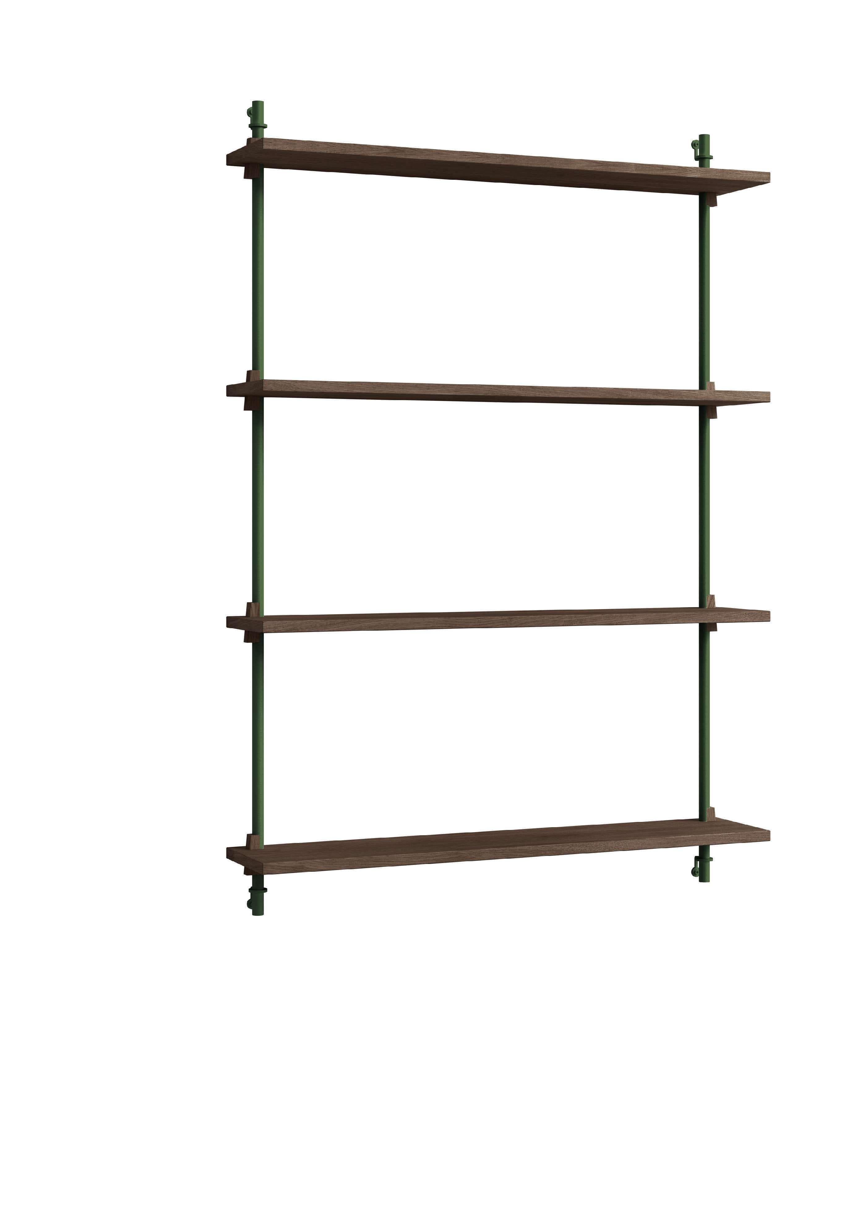 Moebe Wall Shelving Ws.115.1, Smoked Oak/Pine Green