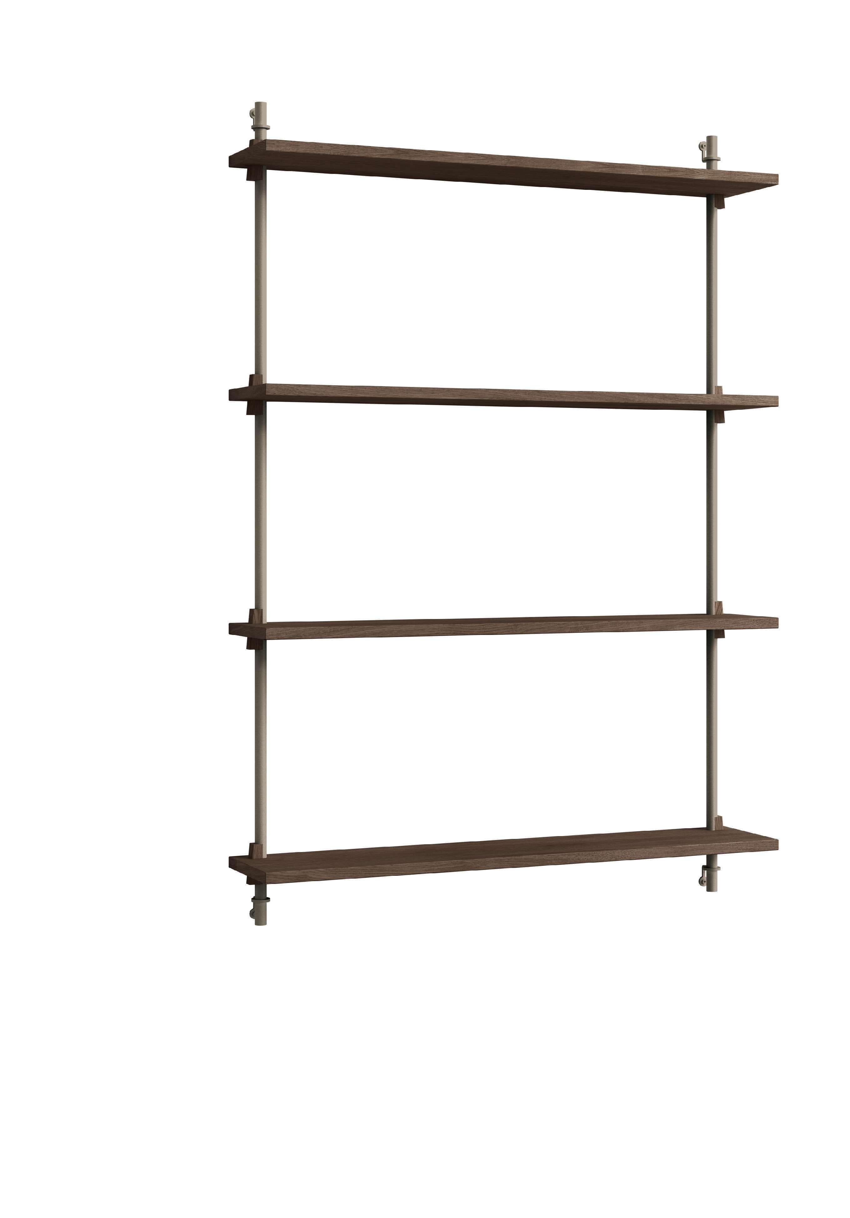 Moebe Wall Shelving Ws.115.1, Smoked Oak/Warm Grey