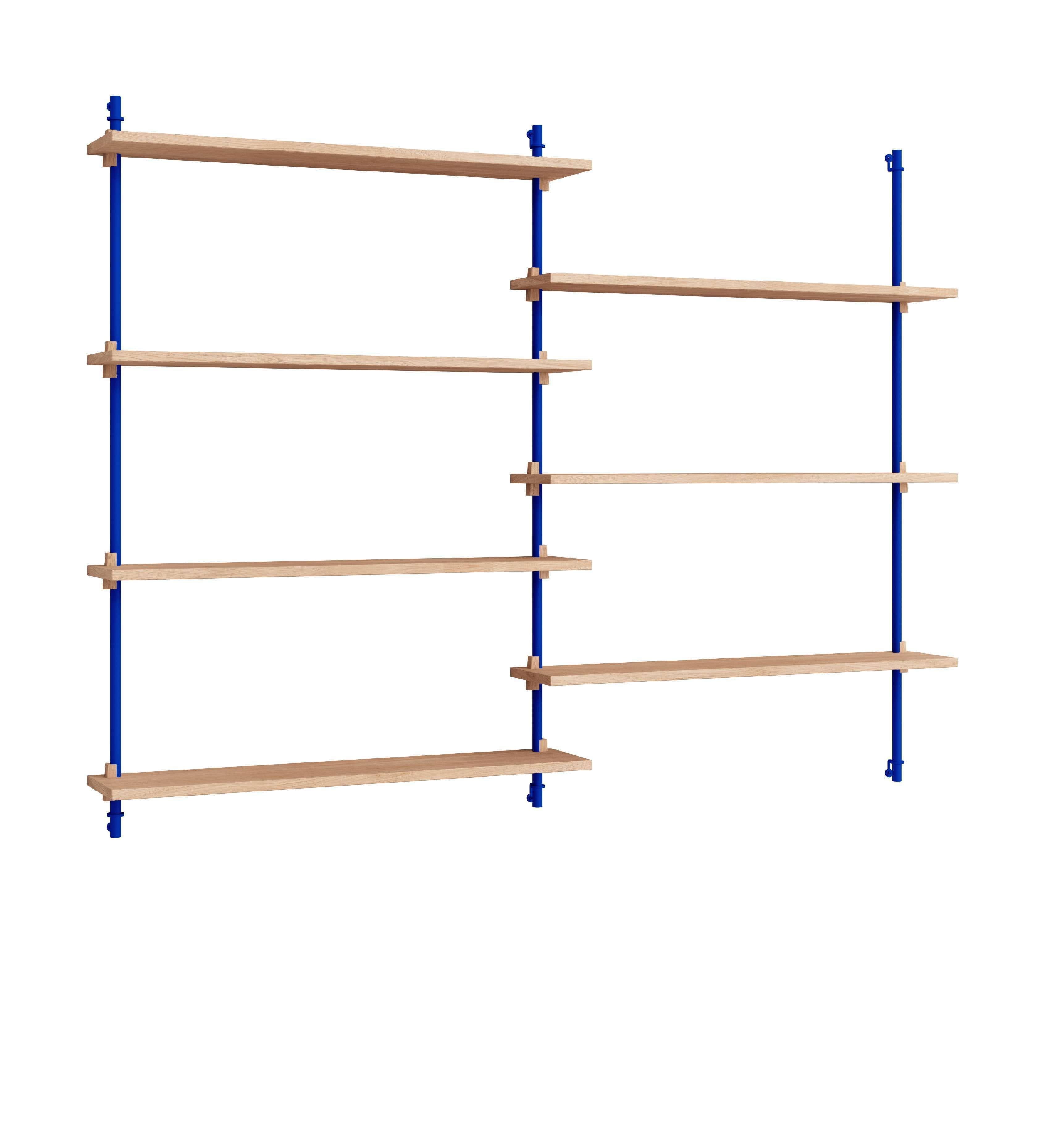 Moebe Wall Shelving Ws.115.2, Oak/Deep Blue