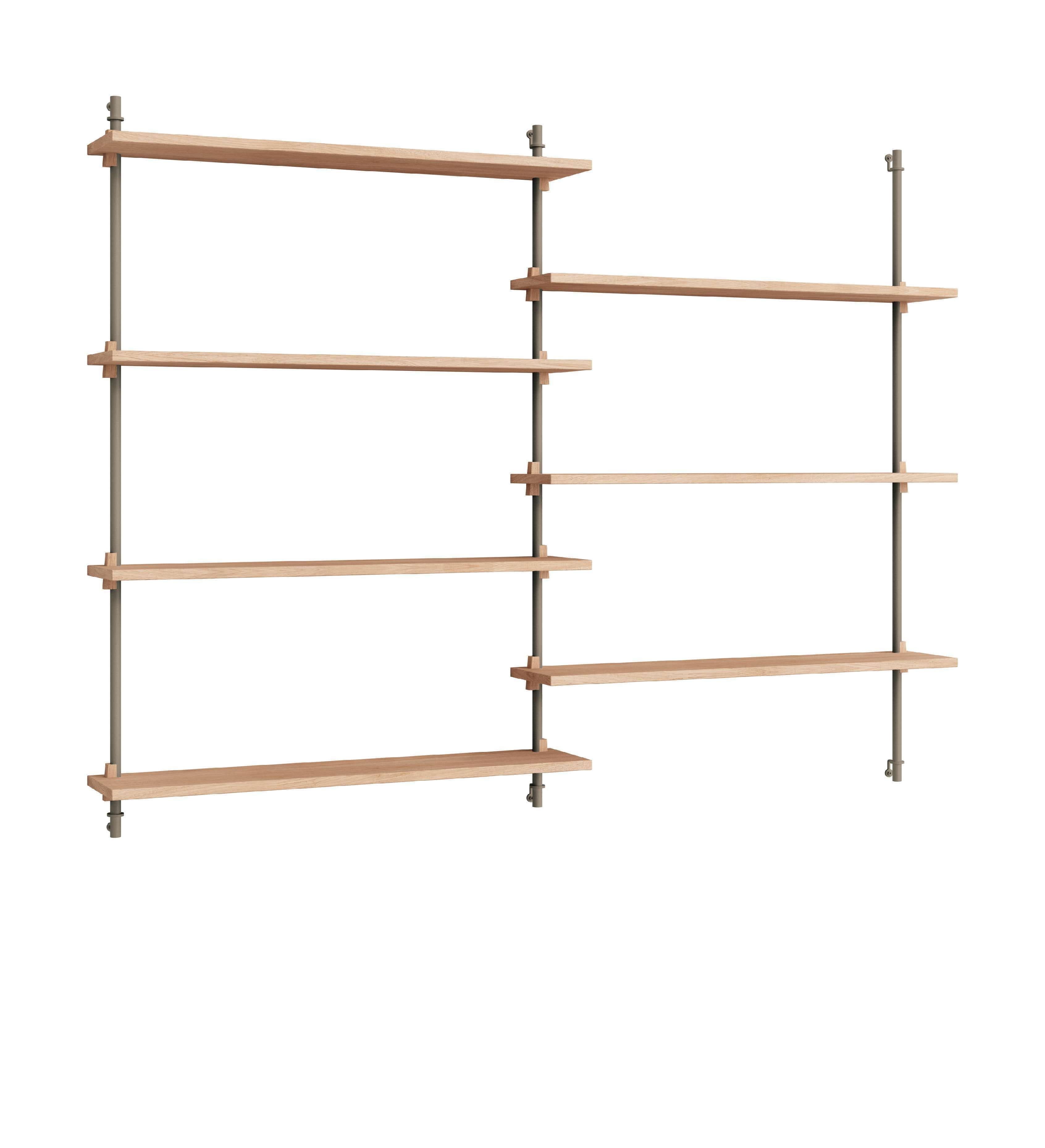 Moebe Wall Shelving Ws.115.2, Oak/Warm Grey