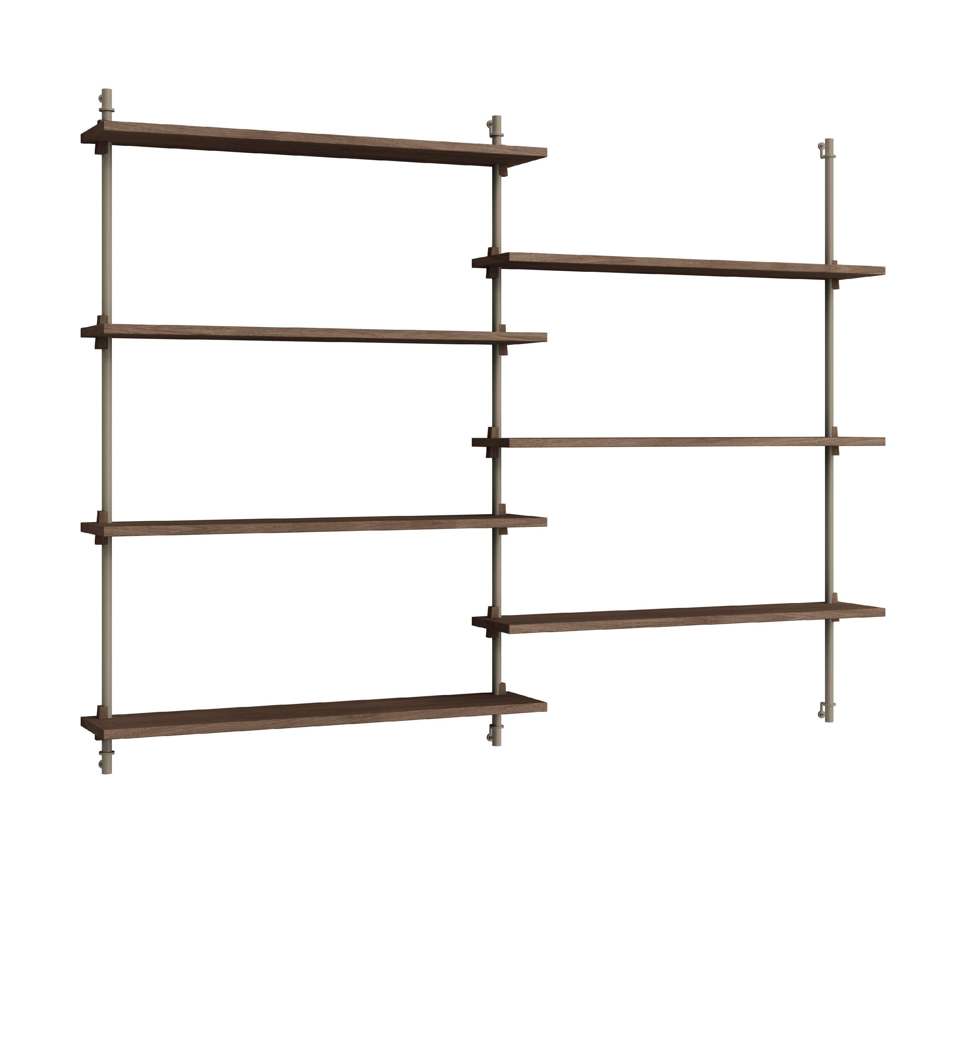 Moebe Wall Shelving Ws.115.2, Smoked Oak/Deep Blue