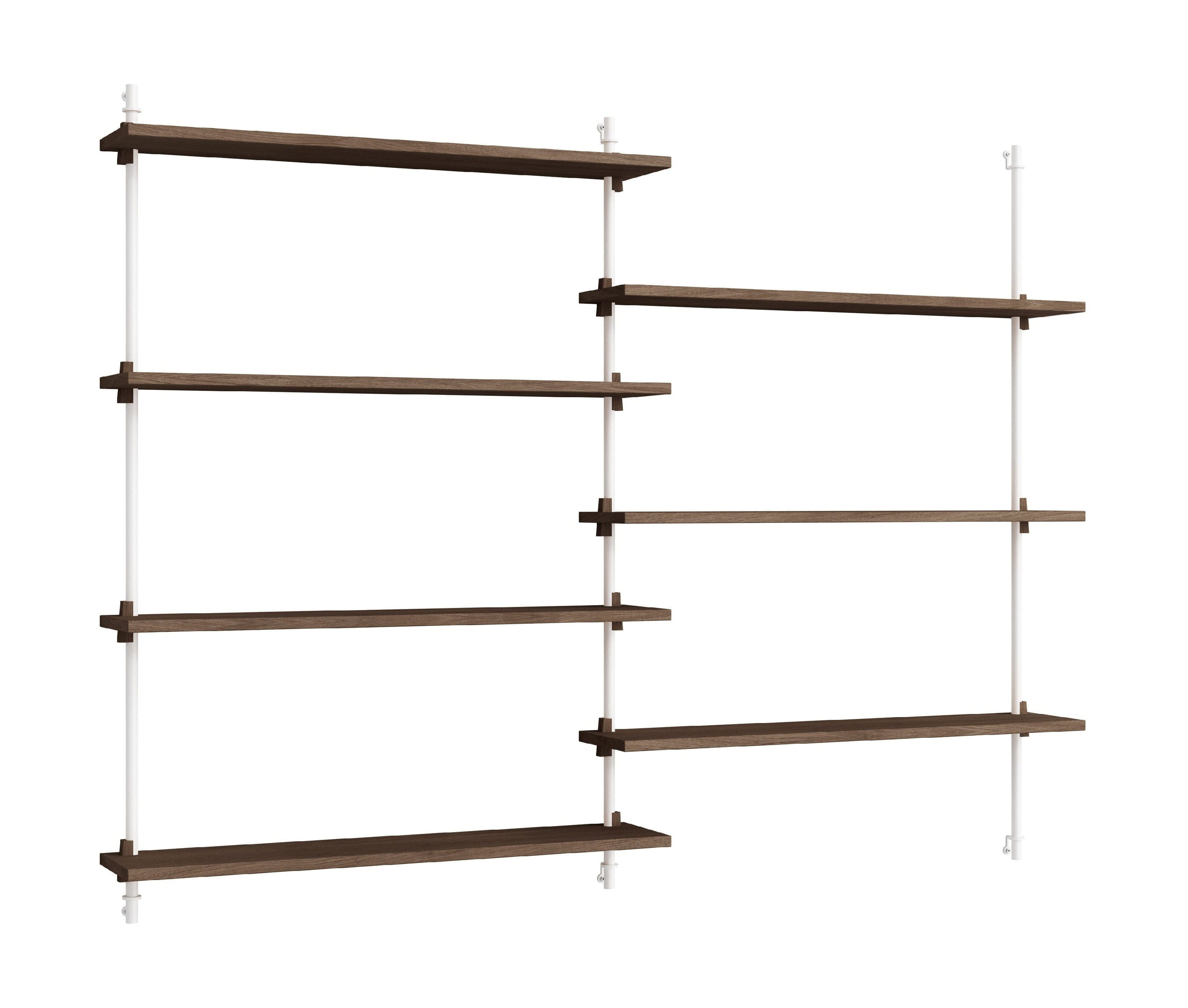 Moebe Wall Shelving Ws.115.2, Smoked Oak/White