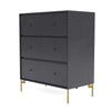 Montana Carry Dresser With Legs, Carbon Black/Brass