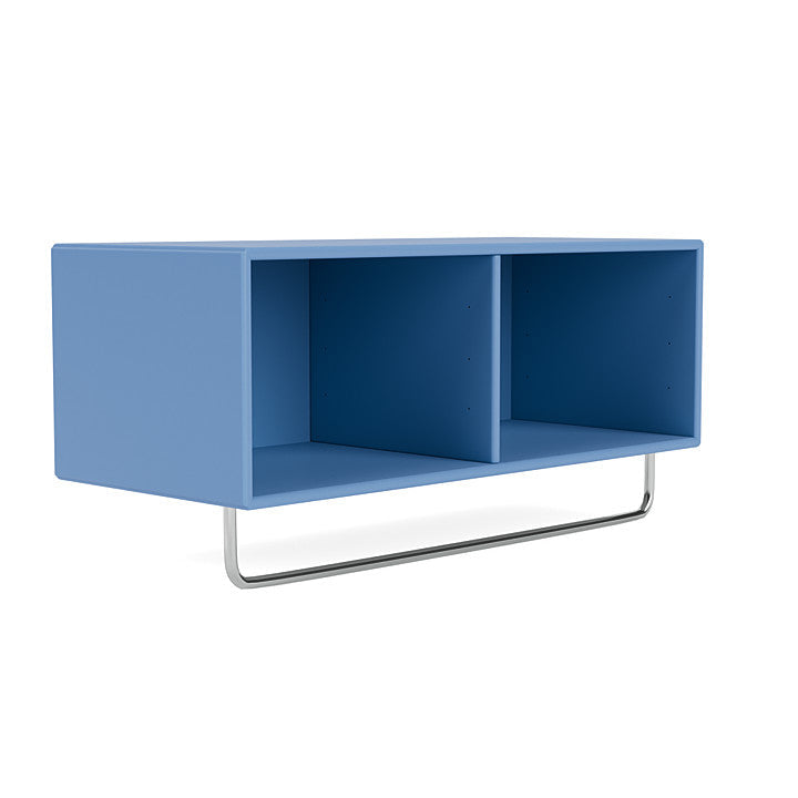 Montana Coat Shelf With Clothes Rack, Azure Blue