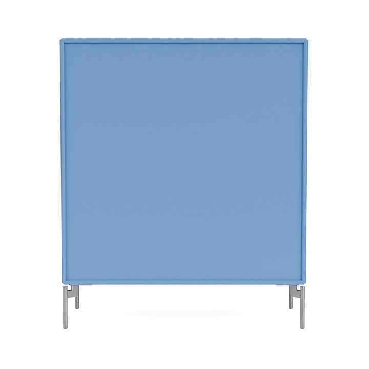 Montana Compile Decorative Shelf With Legs, Azure Blue/Matt Chrome