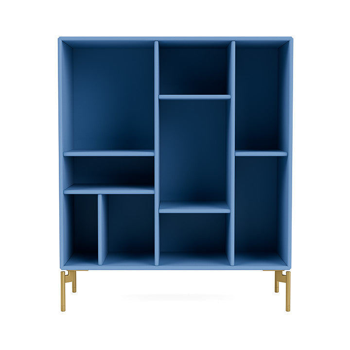 Montana Compile Decorative Shelf With Legs, Azure Blue/Brass