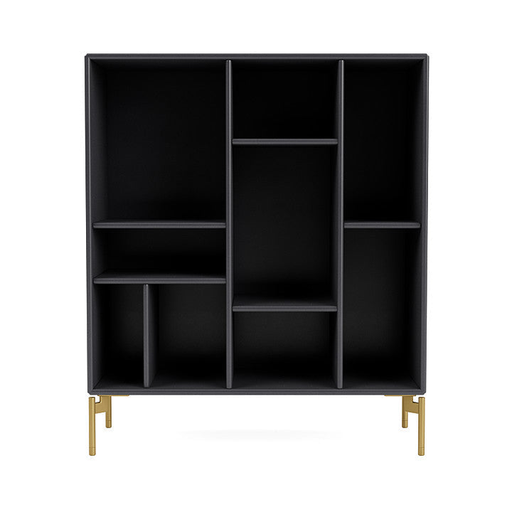 Montana Compile Decorative Shelf With Legs, Carbon Black/Brass