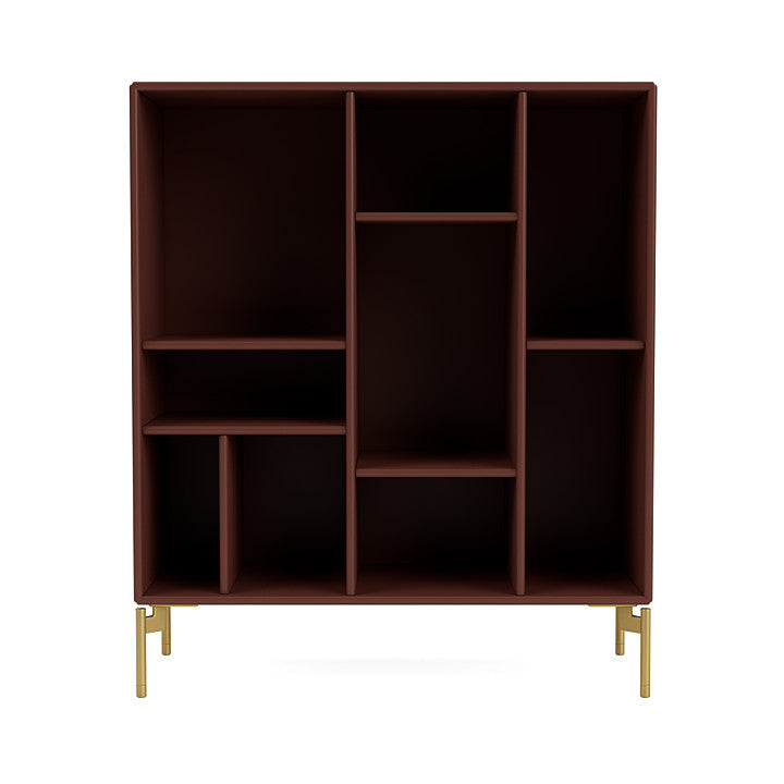 Montana Compile Decorative Shelf With Legs, Masala/Brass