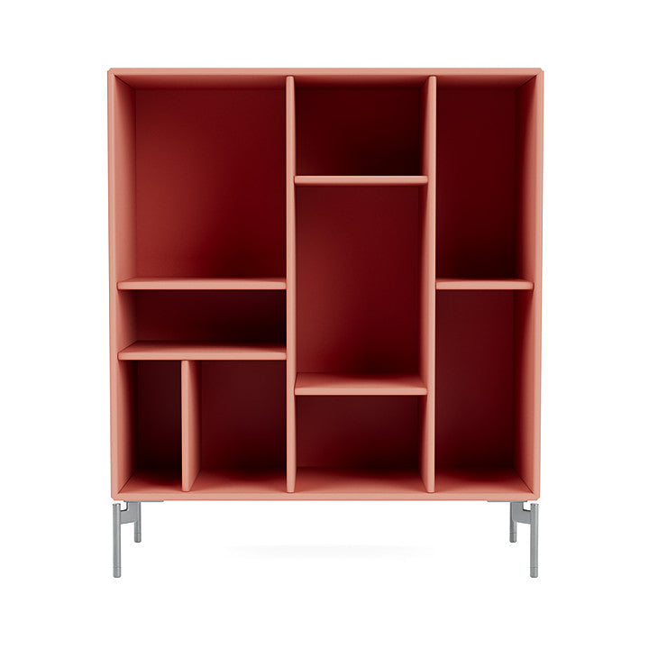 Montana Compile Decorative Shelf With Legs, Rhubarb/Matt Chrome