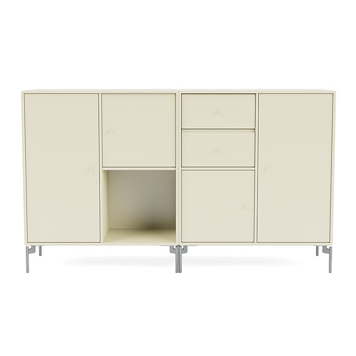 Montana Couple Sideboard With Legs, Clay/Matt Chrome