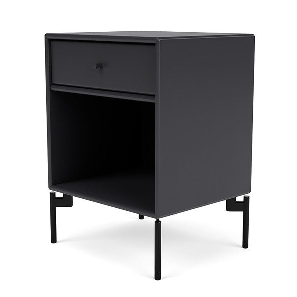 Montana Dream Nightstand With Legs, Anthracite/Black
