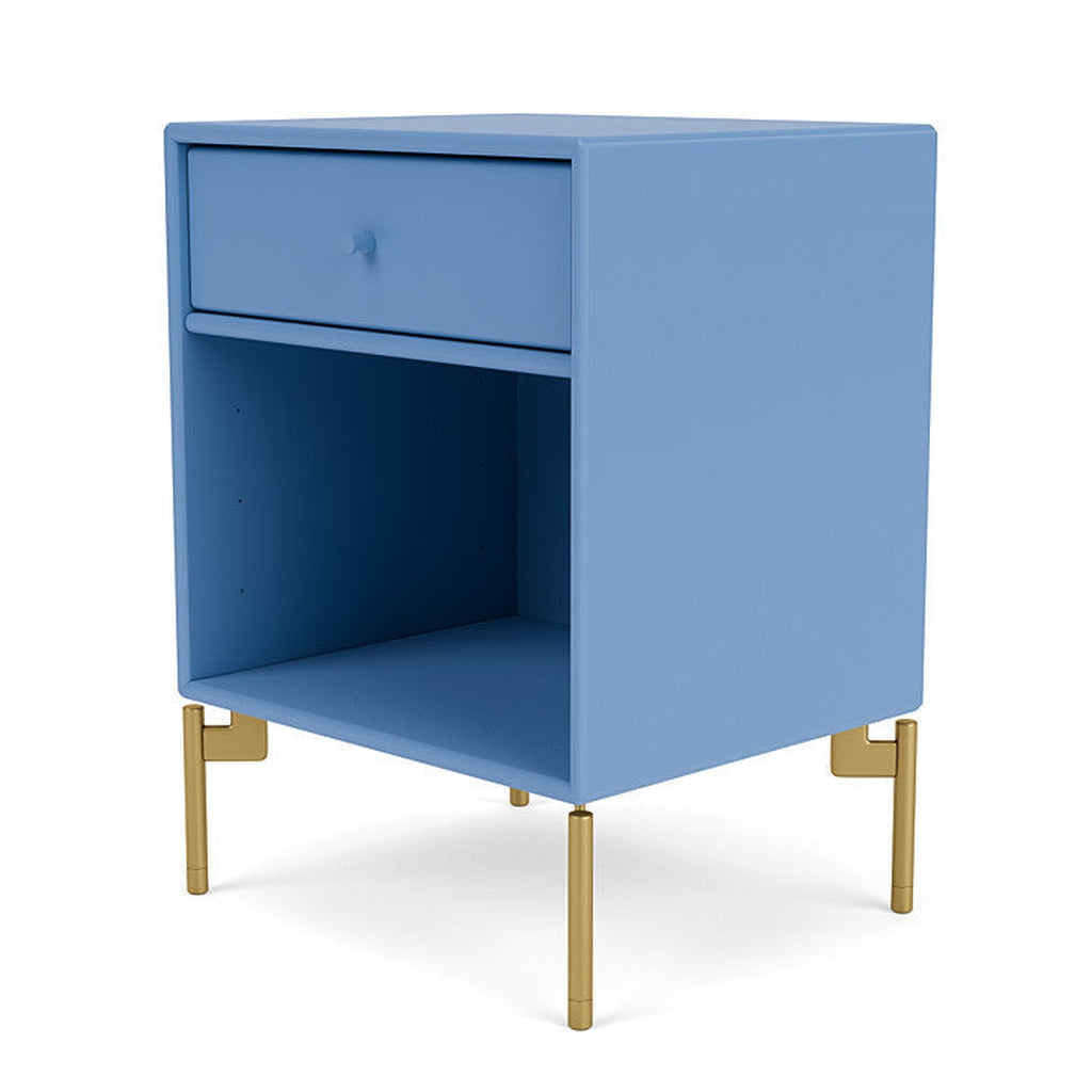 Montana Dream Nightstand With Legs, Azure Blue/Brass