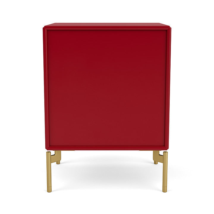 Montana Dream Nightstand With Legs, Beetroot/Brass