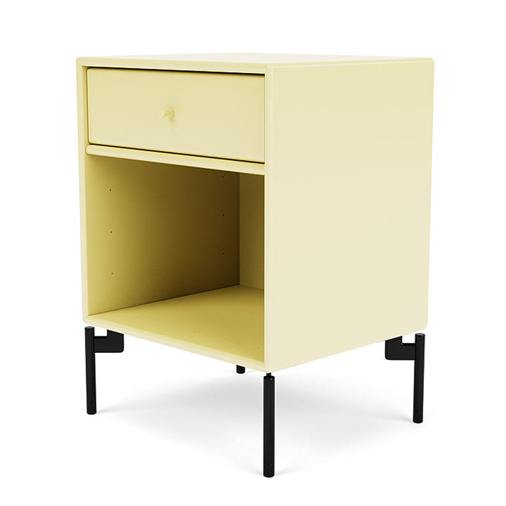 Montana Dream Nightstand With Legs, Camomile/Black