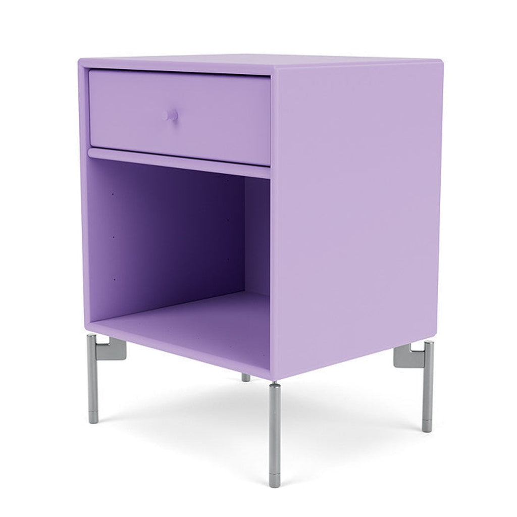 Montana Dream Nightstand With Legs, Iris/Matt Chrome