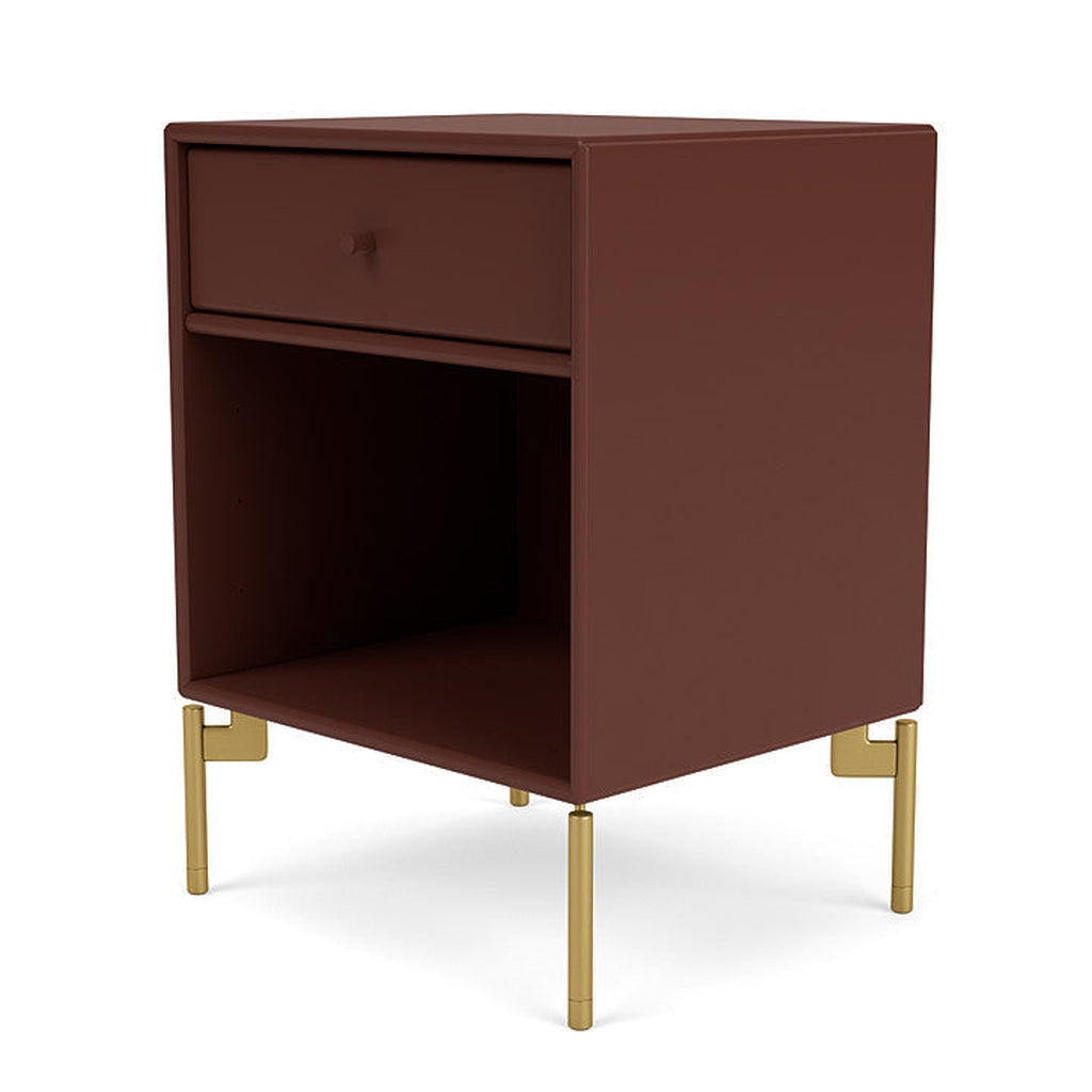 Montana Dream Nightstand With Legs, Masala/Brass