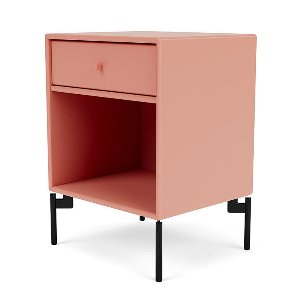 Montana Dream Nightstand With Legs, Rhubarb/Black