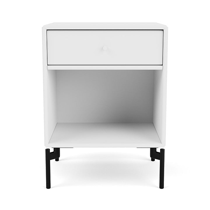 Montana Dream Nightstand With Legs, Snow White/Black