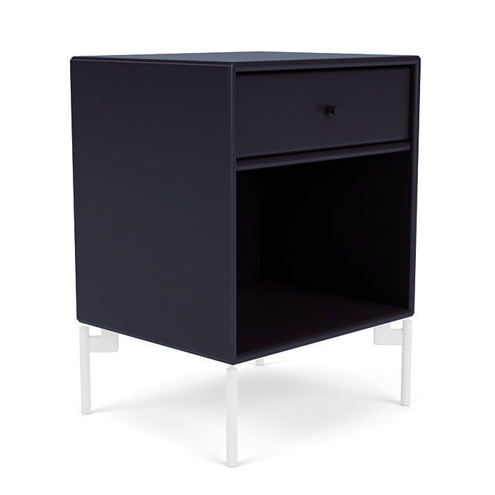 Montana Dream Nightstand With Legs, Shadow/Snow White